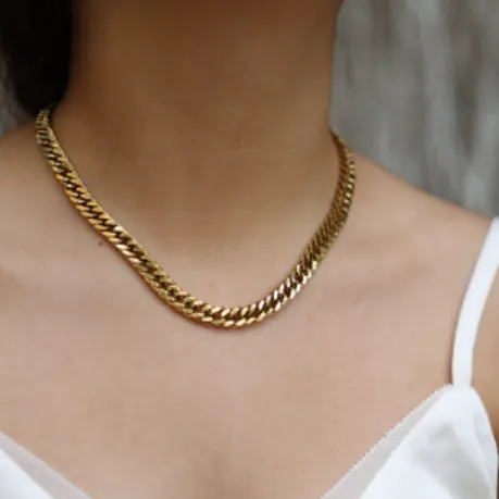 18K Gold-Filled Cuban Link Necklace | Chunky Gold Cuban Link Chain