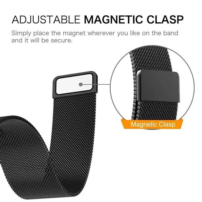 20mm Samsung Galaxy Watch 4 | Milanese Watch Band Strap  | Black