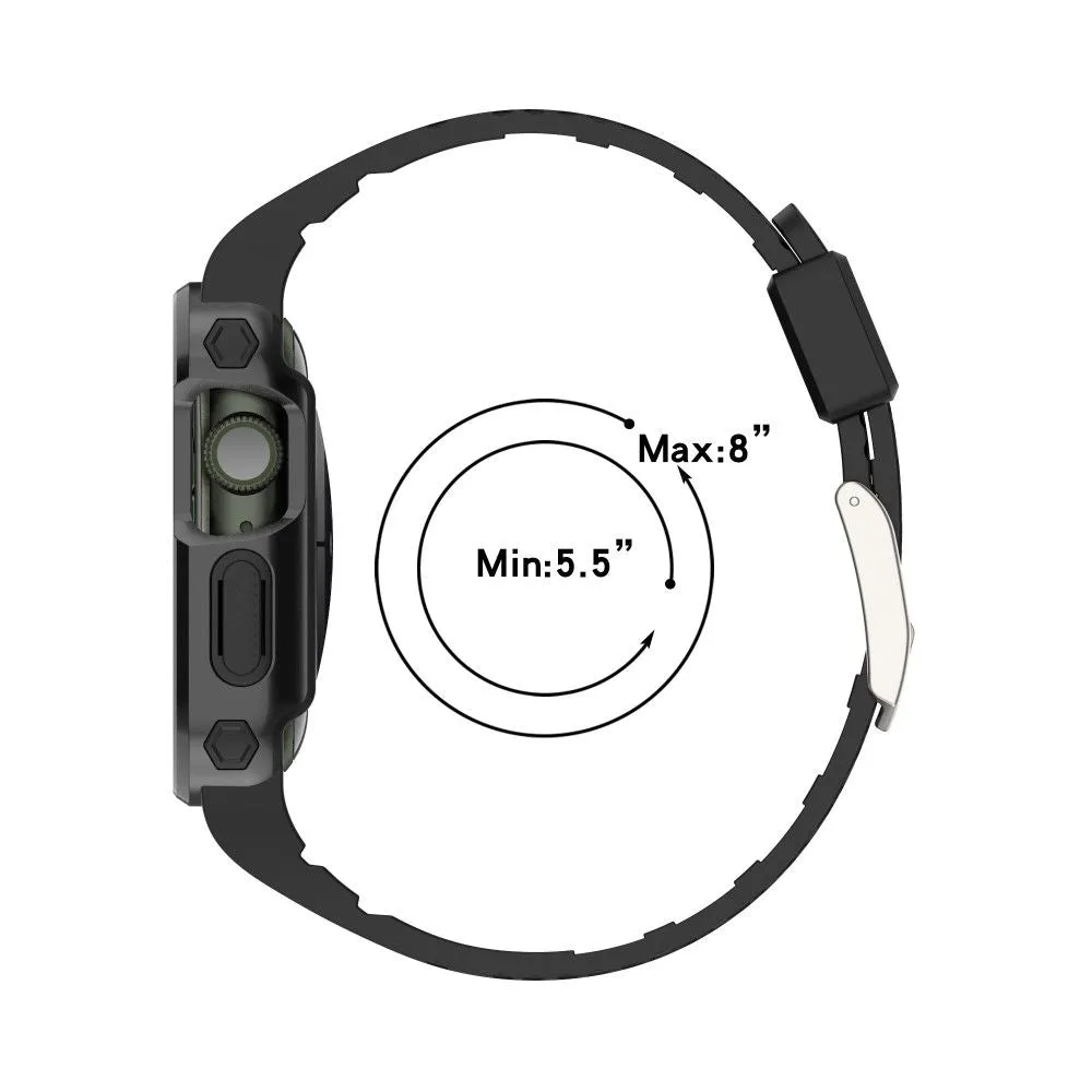 Apple Watch (41mm) color contrast watch strap    protective case - White / Gold