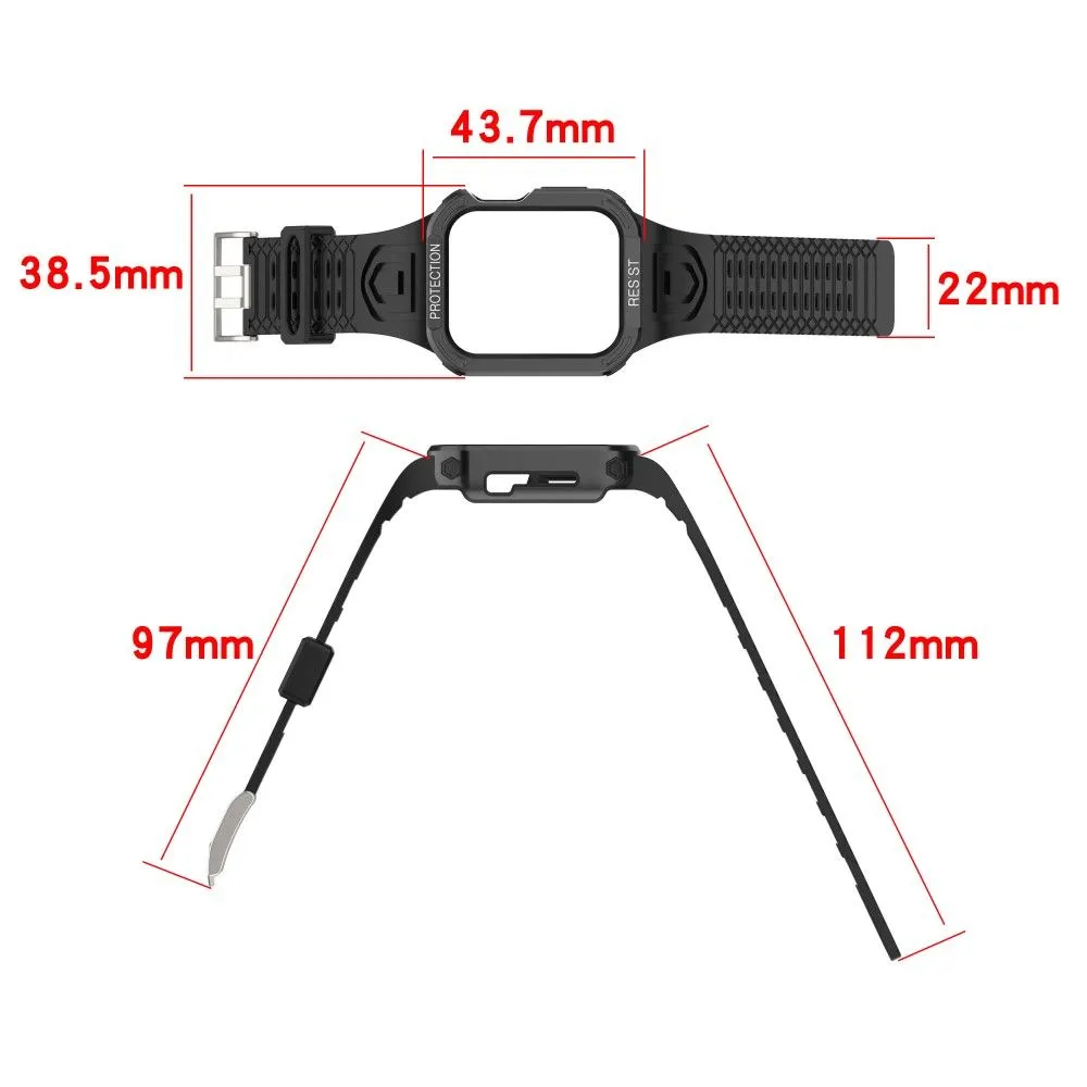 Apple Watch (41mm) color contrast watch strap    protective case - White / Gold