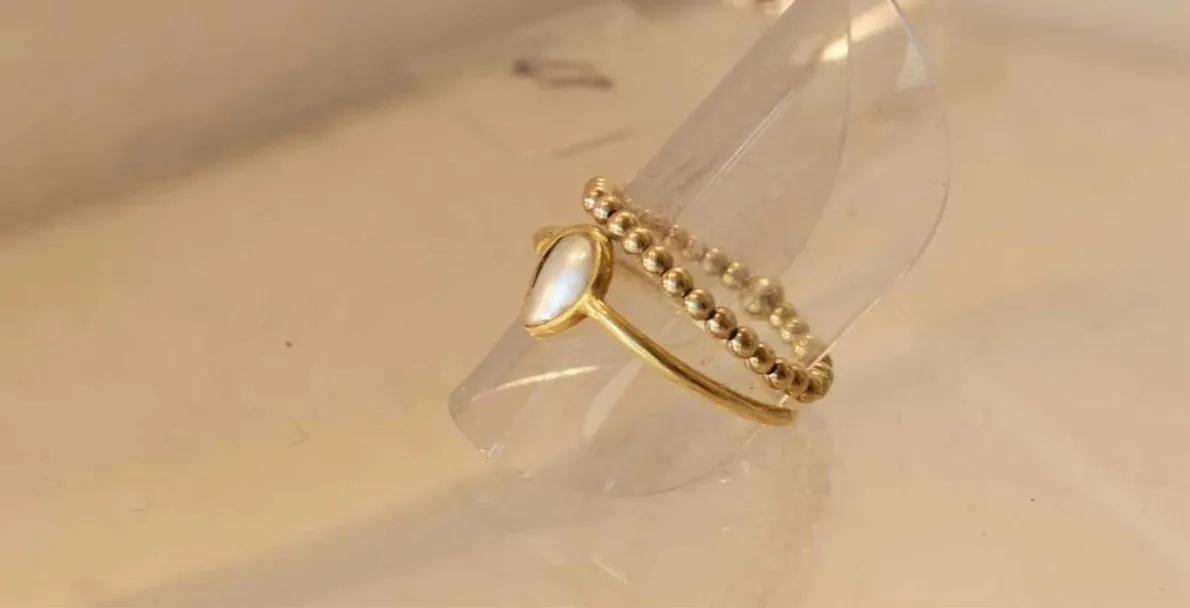 'Ball' ring | 24k gold-plated