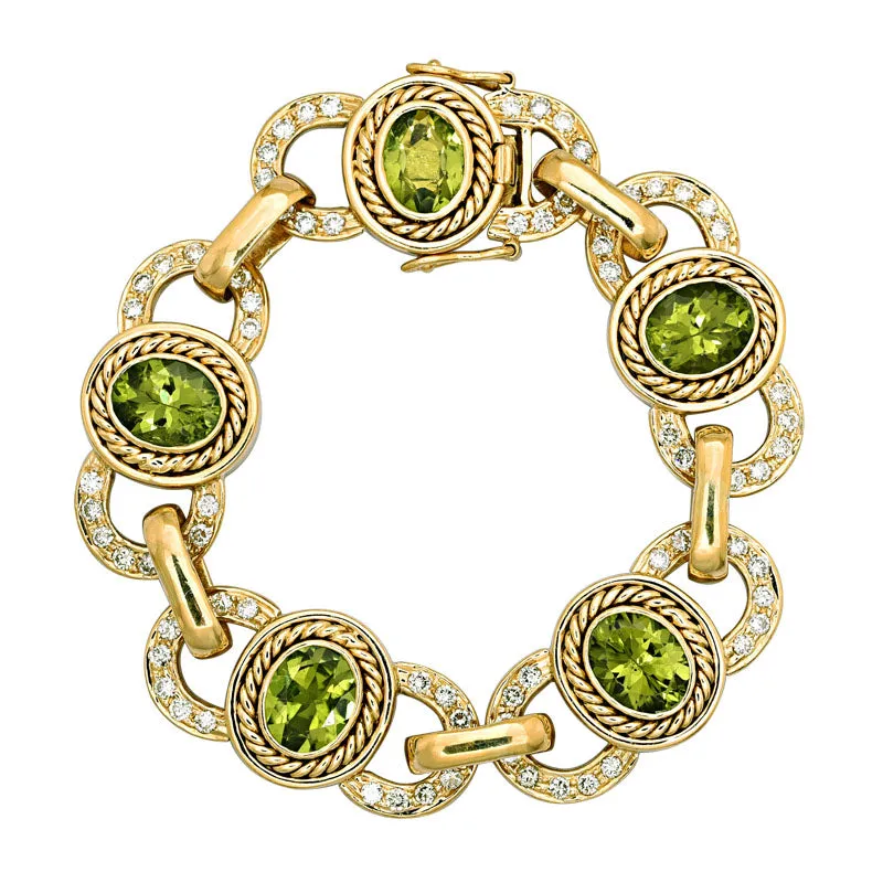 Bracelet- Peridot And Diamond