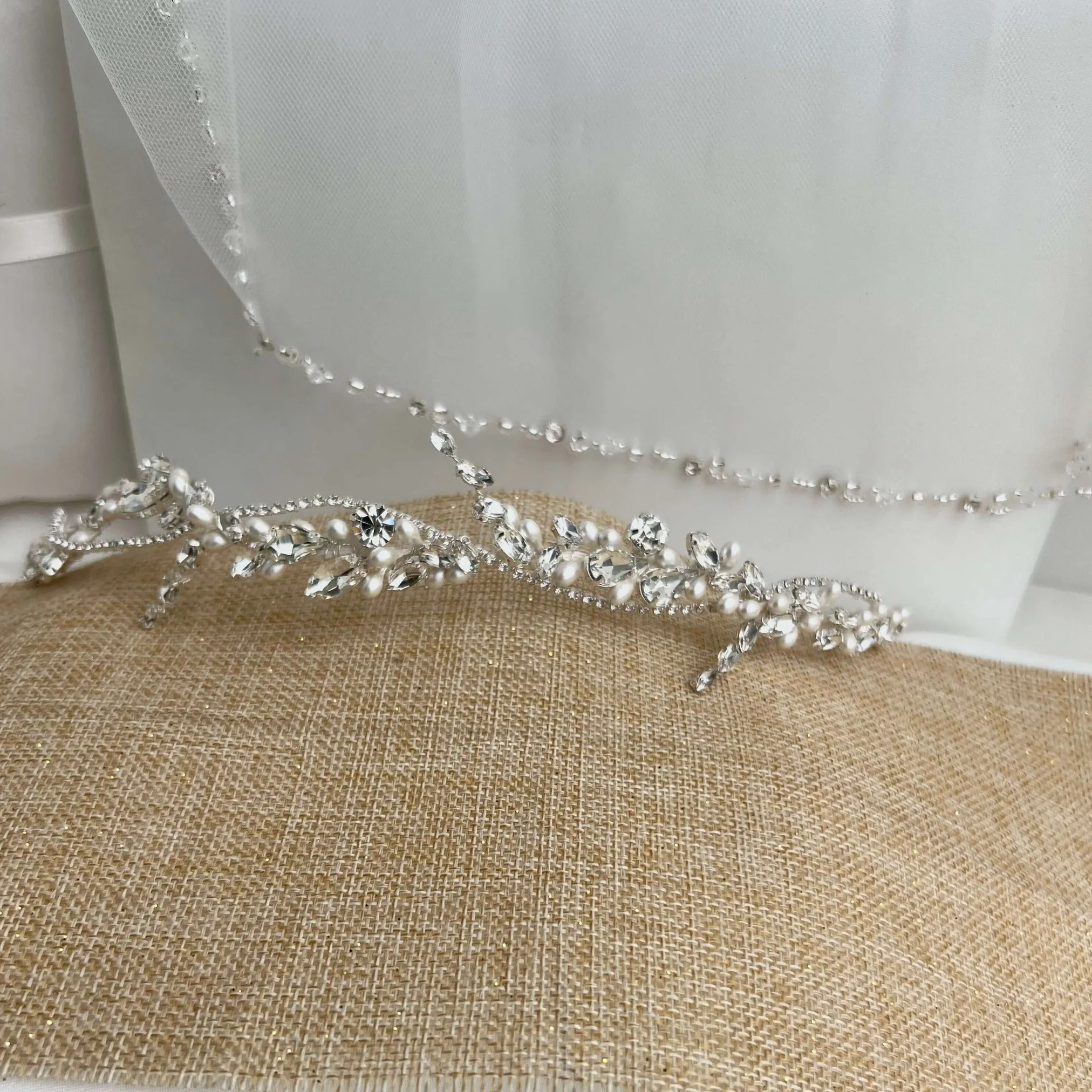 Bridal Headband, Quinceanera Forehead Accessory, Headband for wedding, Bridal Hair Accessory with Azahares