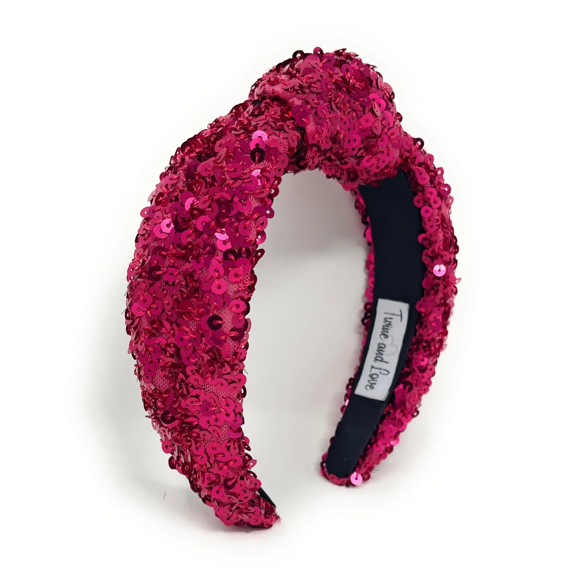 Burgundy Sequin Knotted Headband