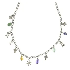 CHAIN CHARM DESIGN SS NECKLACE