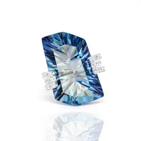 Everest Blue Quartz Ring in Sterling Silver