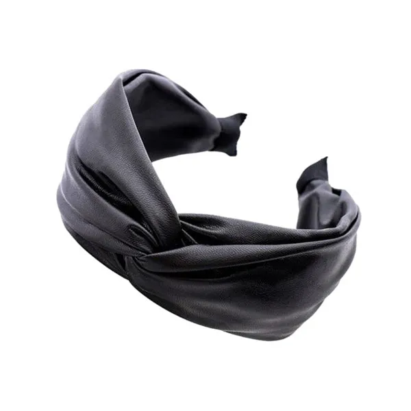 Faux Leather Cross Headband 人造皮交叉頭箍