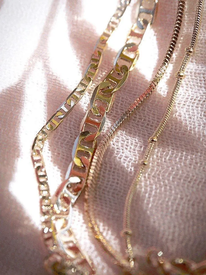 Four Gold Chain Necklace Set