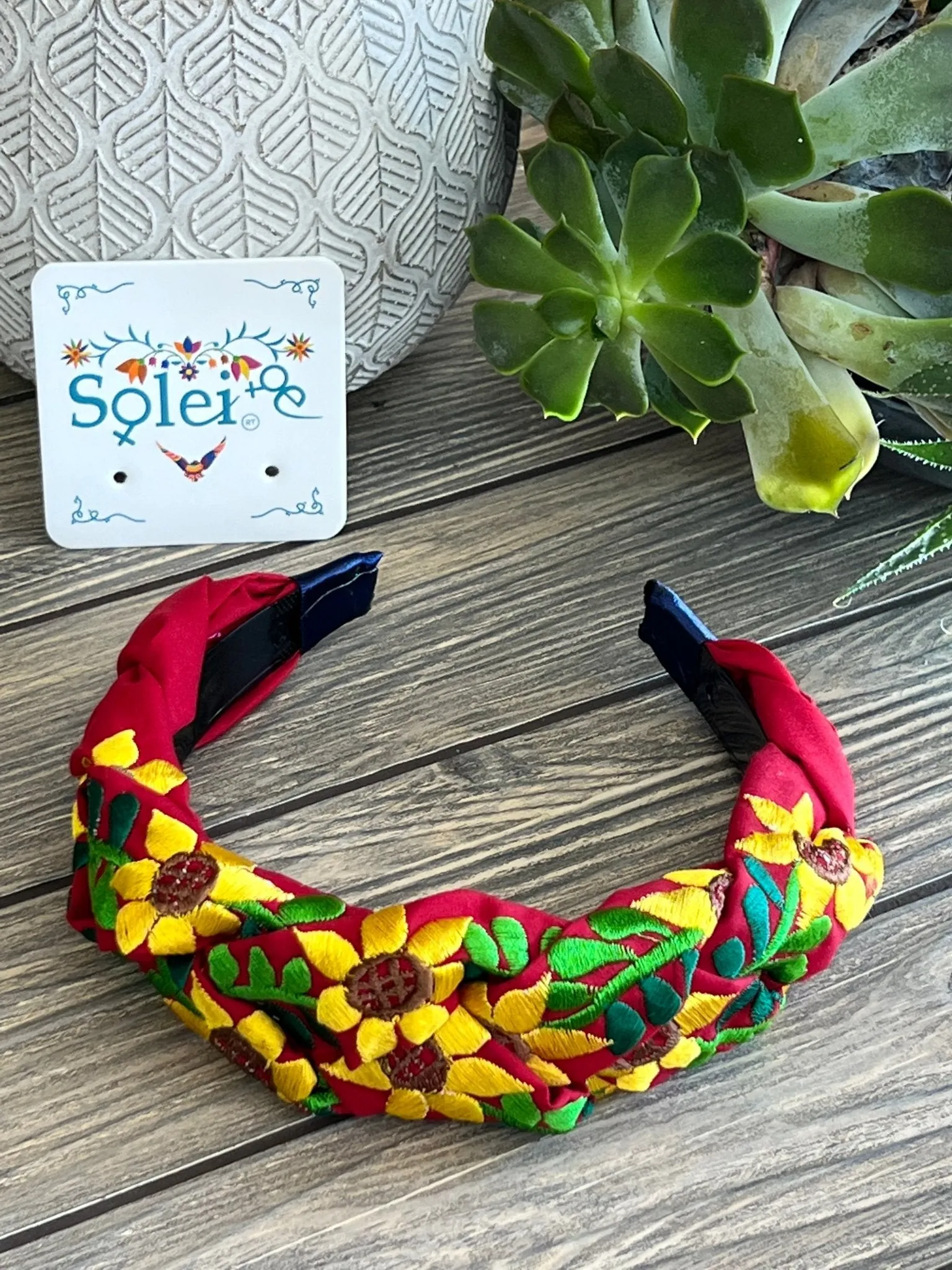 Girasol Embroidered Headband