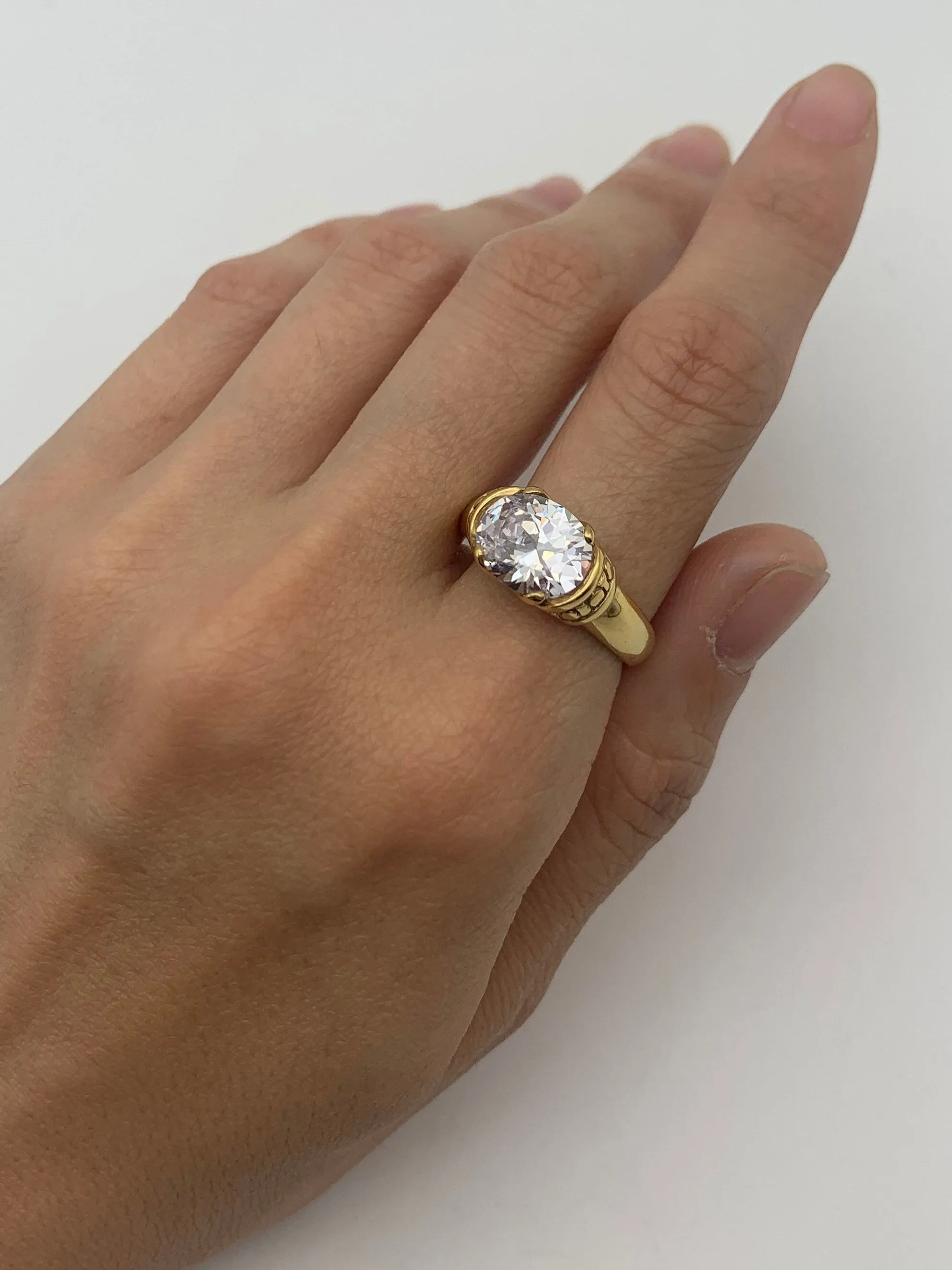 Gold Diamond Ring - Sparkly Tribal Ring - Vintage Boho Ring