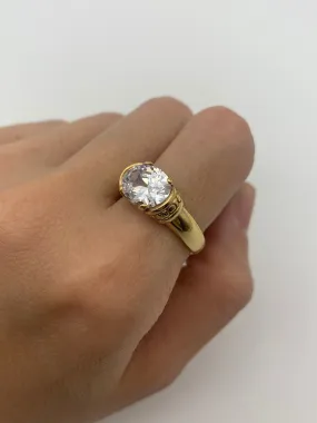 Gold Diamond Ring - Sparkly Tribal Ring - Vintage Boho Ring