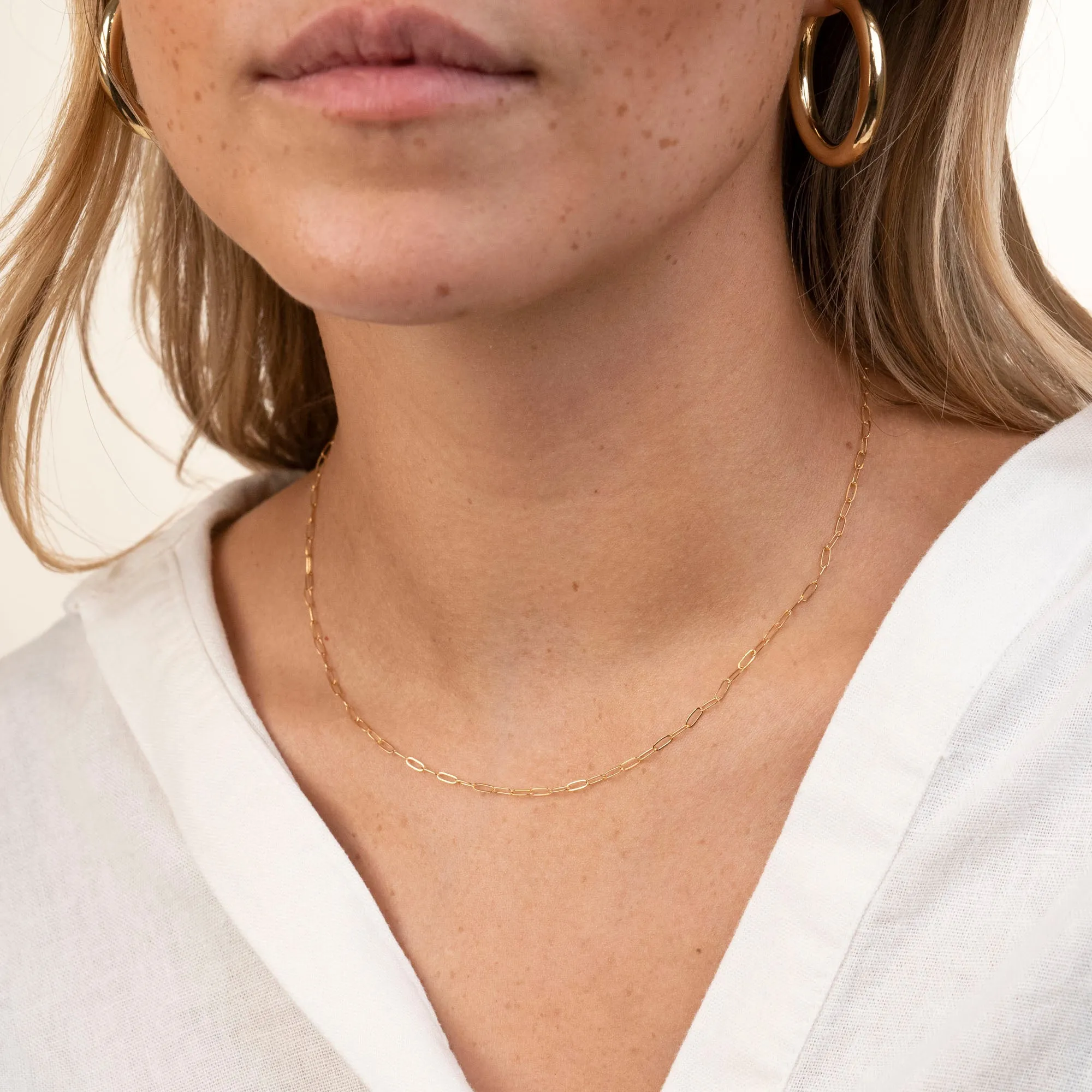 Gold Filled Thin Rectangle Necklace
