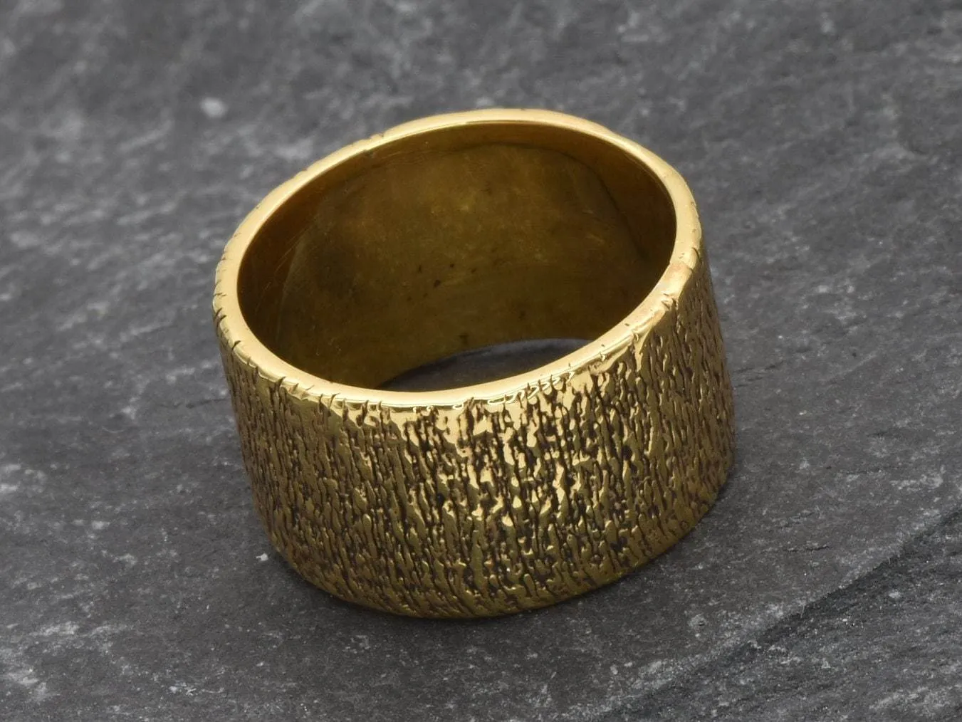 Gold Textured Ring - Gold Chunky Ring - Gold Rustic Ring