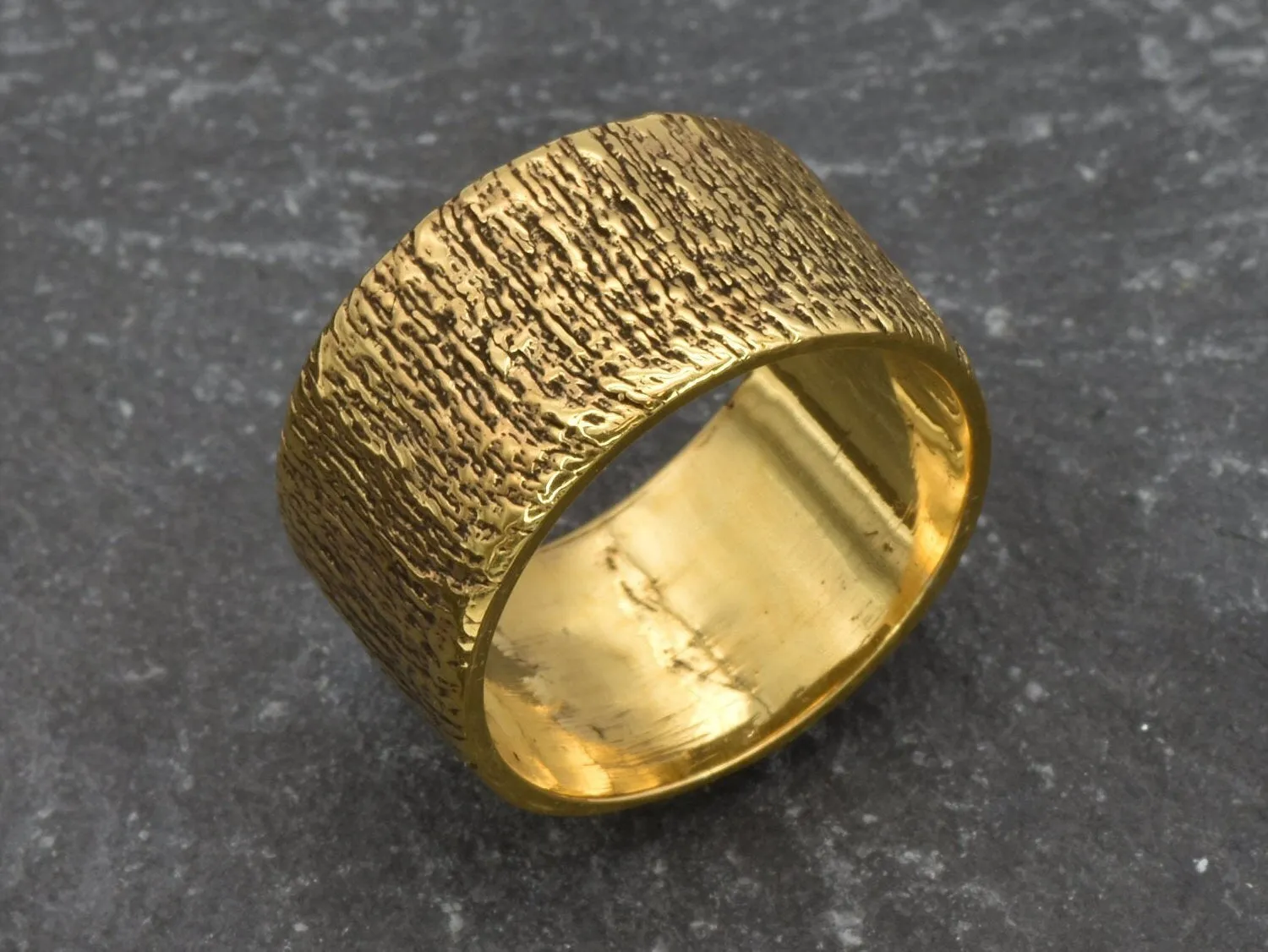 Gold Textured Ring - Gold Chunky Ring - Gold Rustic Ring