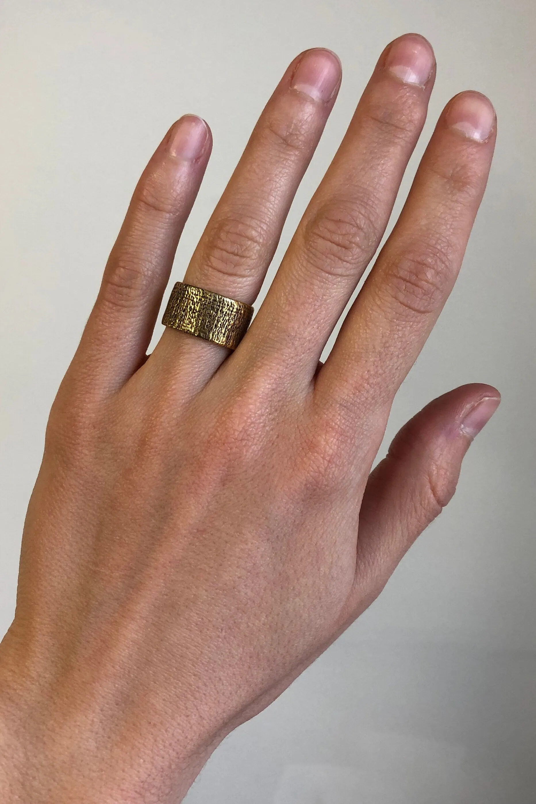 Gold Textured Ring - Gold Chunky Ring - Gold Rustic Ring