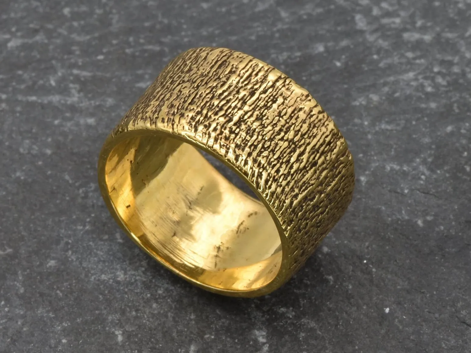 Gold Textured Ring - Gold Chunky Ring - Gold Rustic Ring