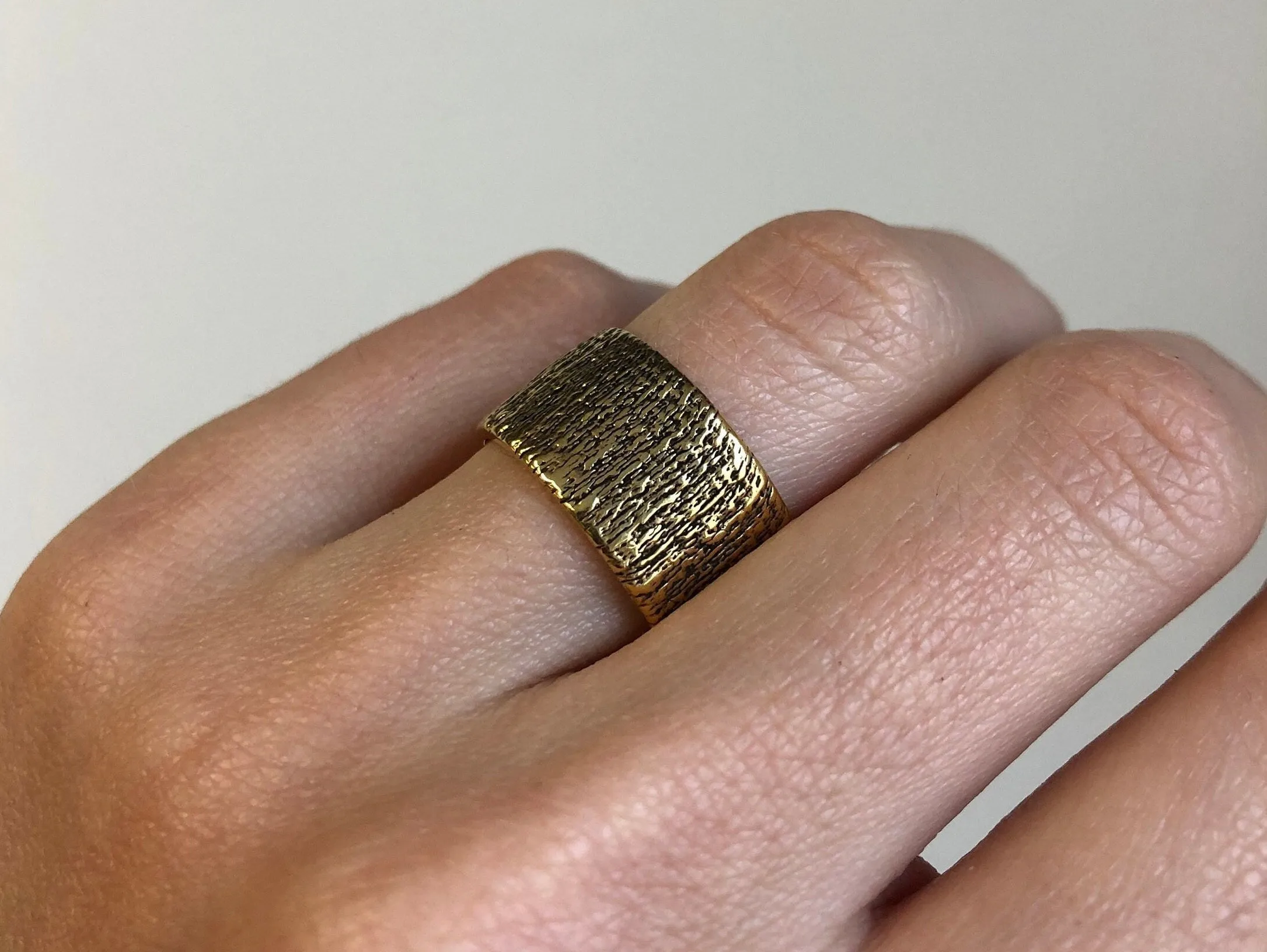 Gold Textured Ring - Gold Chunky Ring - Gold Rustic Ring