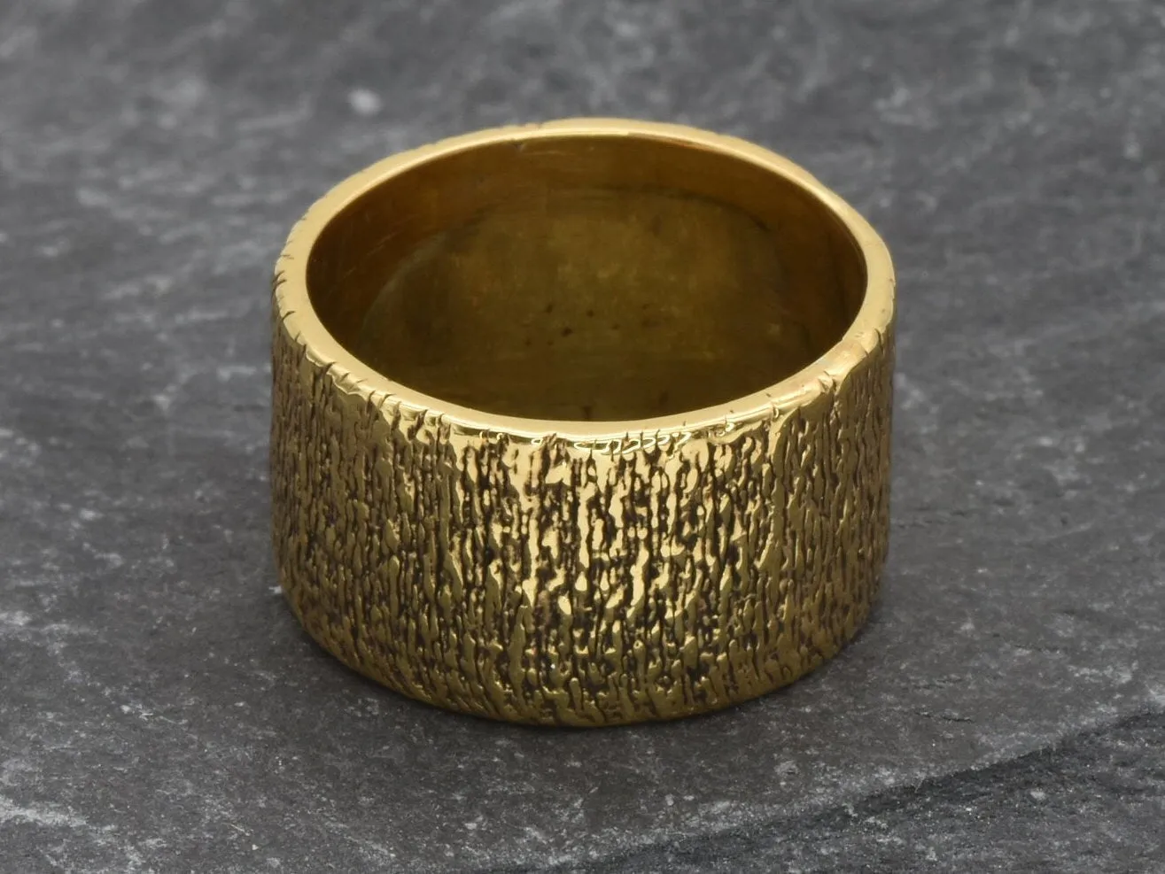 Gold Textured Ring - Gold Chunky Ring - Gold Rustic Ring