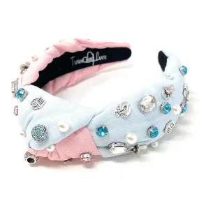 Hand Sewn Baby Shower Jeweled Knot Headband