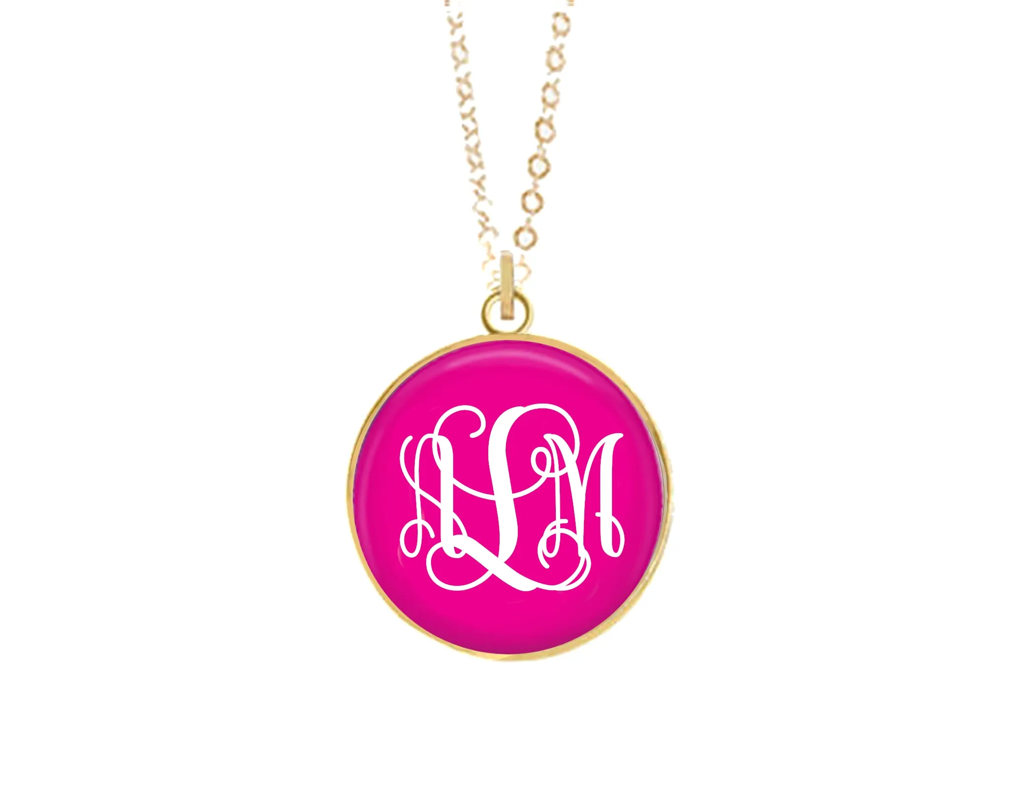 Hot Pink Monogram Necklace