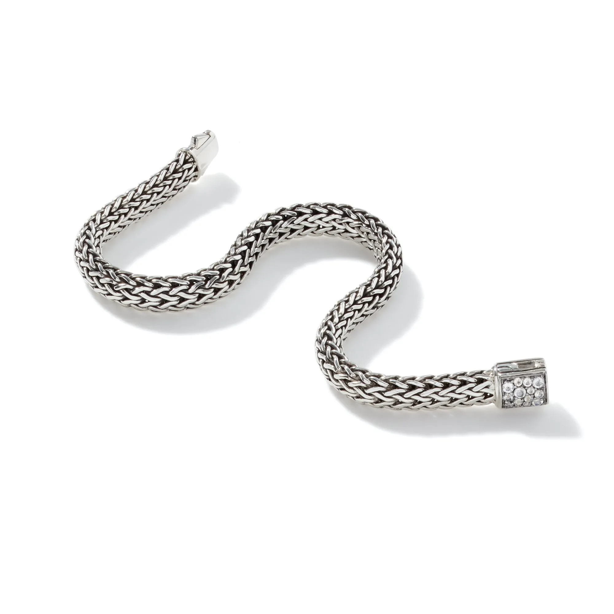 Icon Bracelet, Sterling Silver, Pavé, 6.5MM
