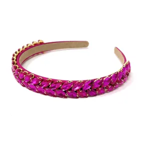 Leah Fuchsia Embellished Baroque Headband