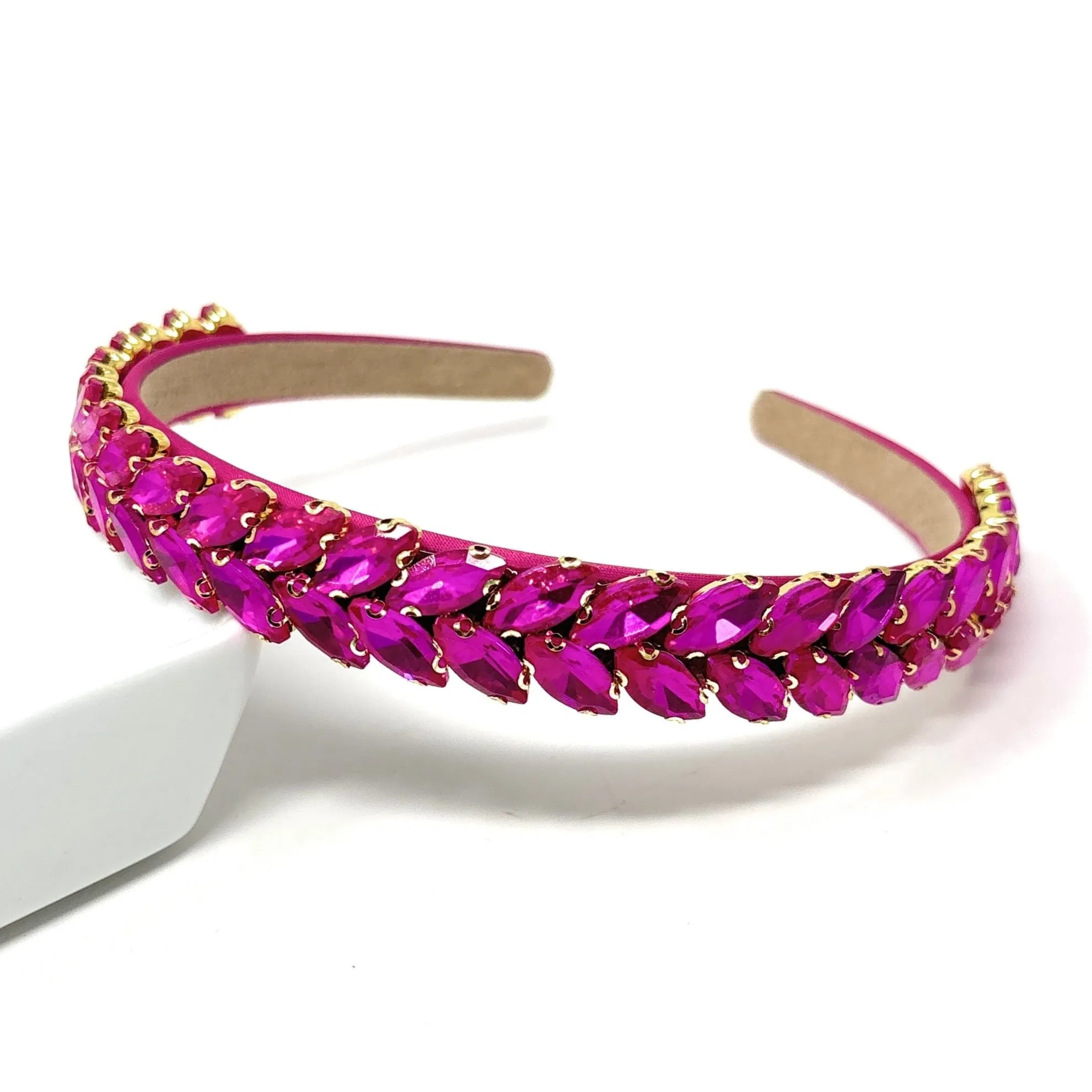 Leah Fuchsia Embellished Baroque Headband