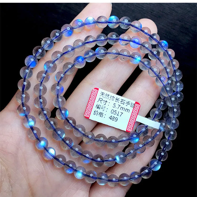 Luxury great quality labradorite Strong Royal Blue Color Crystal Bracelet