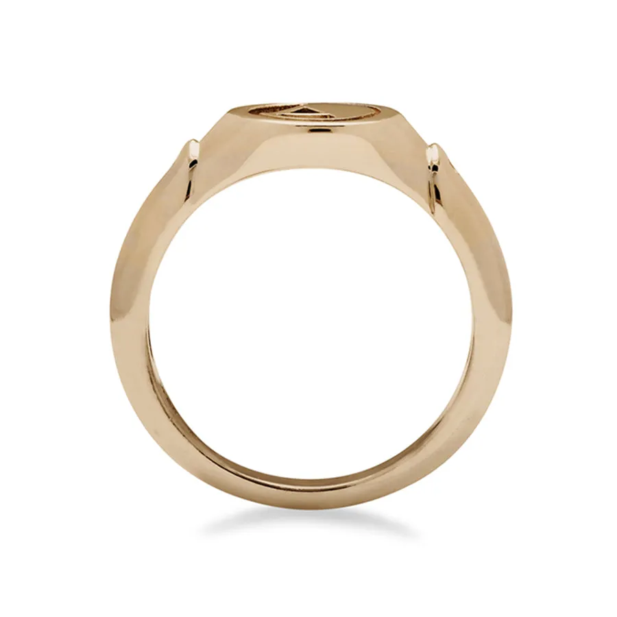 Monogrammed Signet Ring - 14k Yellow Gold