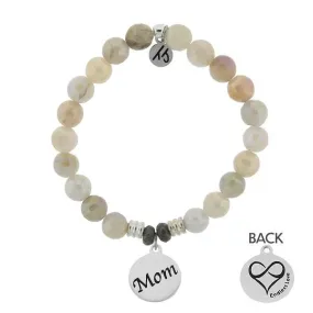 Moonstone Bracelet with Mom Endless Love Sterling Silver Charm