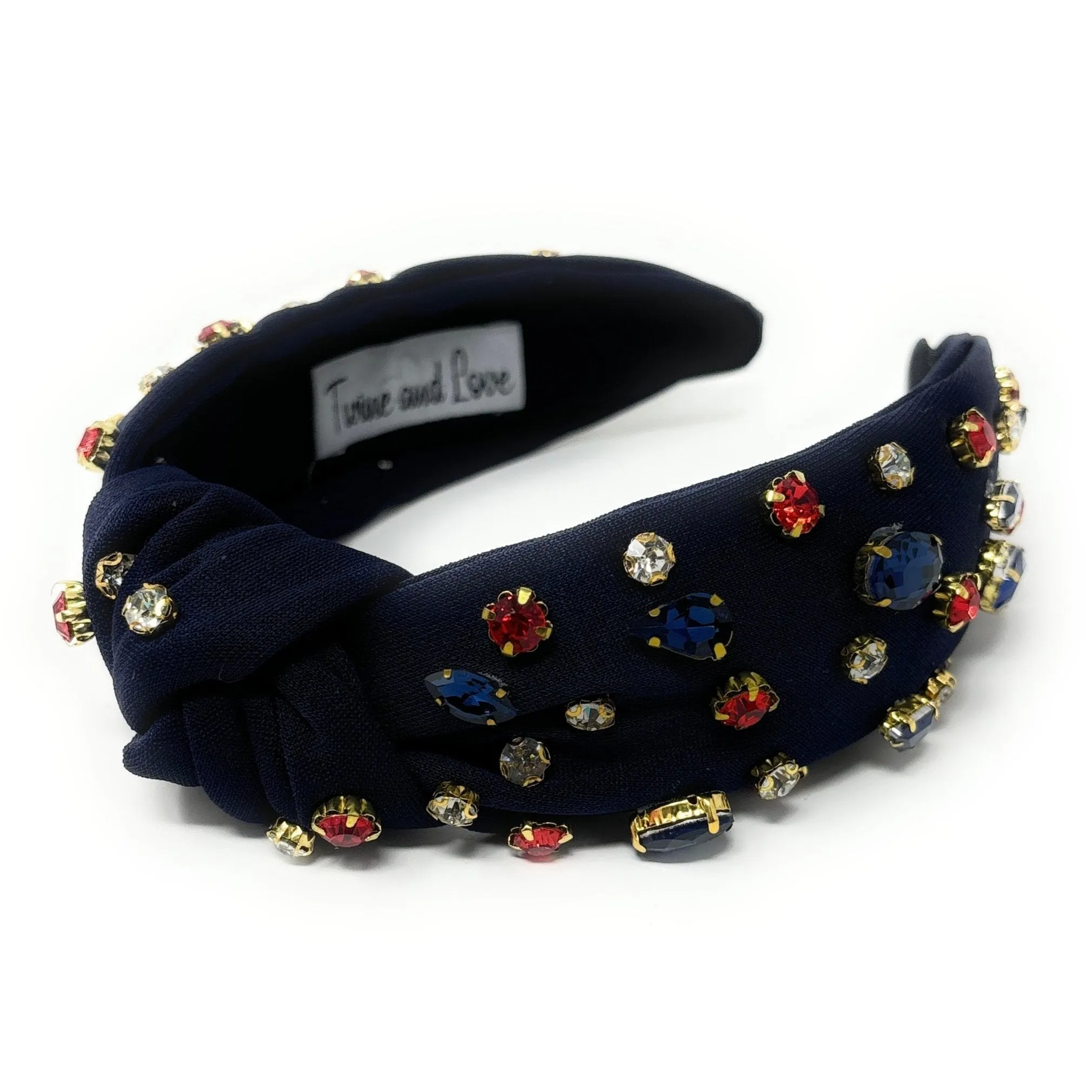Navy Blue Jeweled Headband