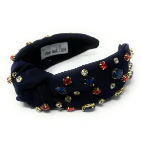 Navy Blue Jeweled Headband