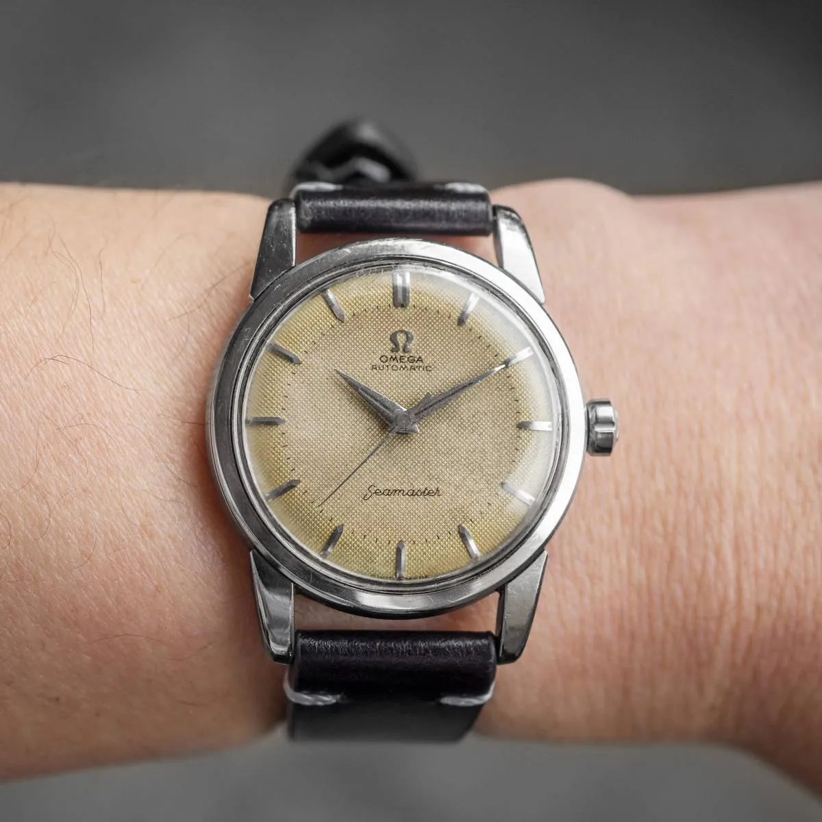 Omega Seamaster Automatic Honeycomb Dial Made in 1957 First Generation Seamaster 7 seconds per day Men's
