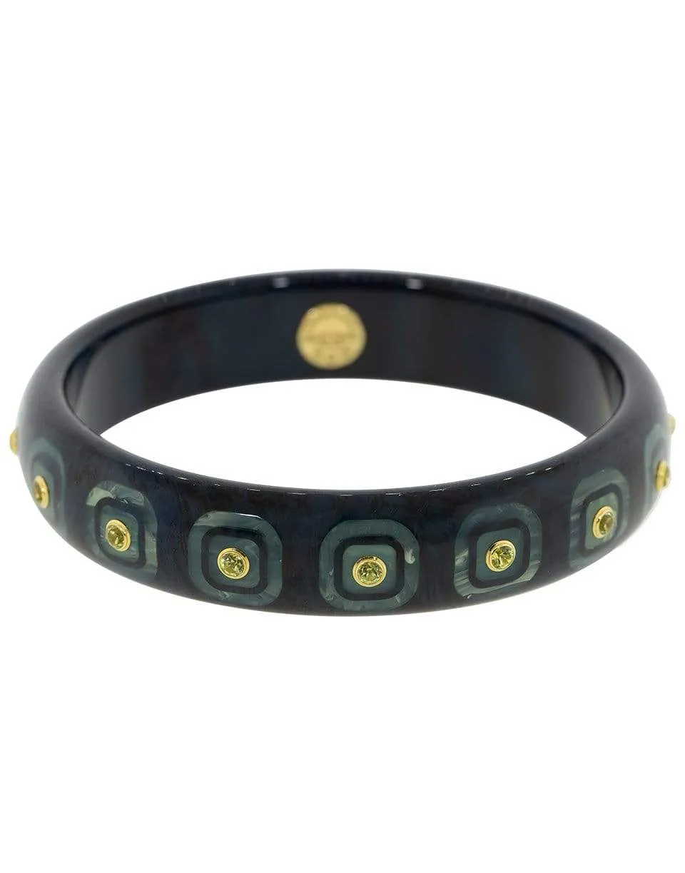 Peridot Blue Bakelite Bangle
