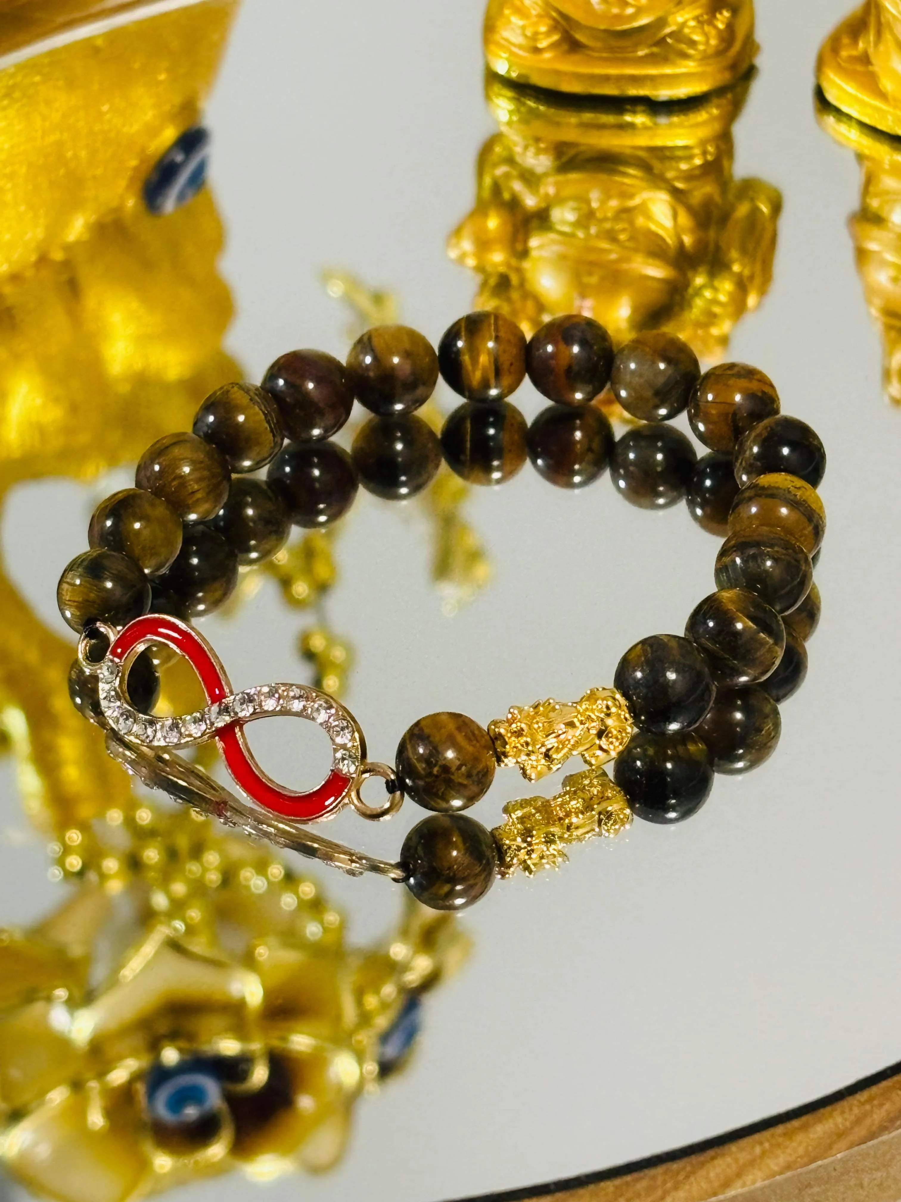 Real 18K Gold Pi Xiu/ Piyao Dragon Bracelet with evil eye