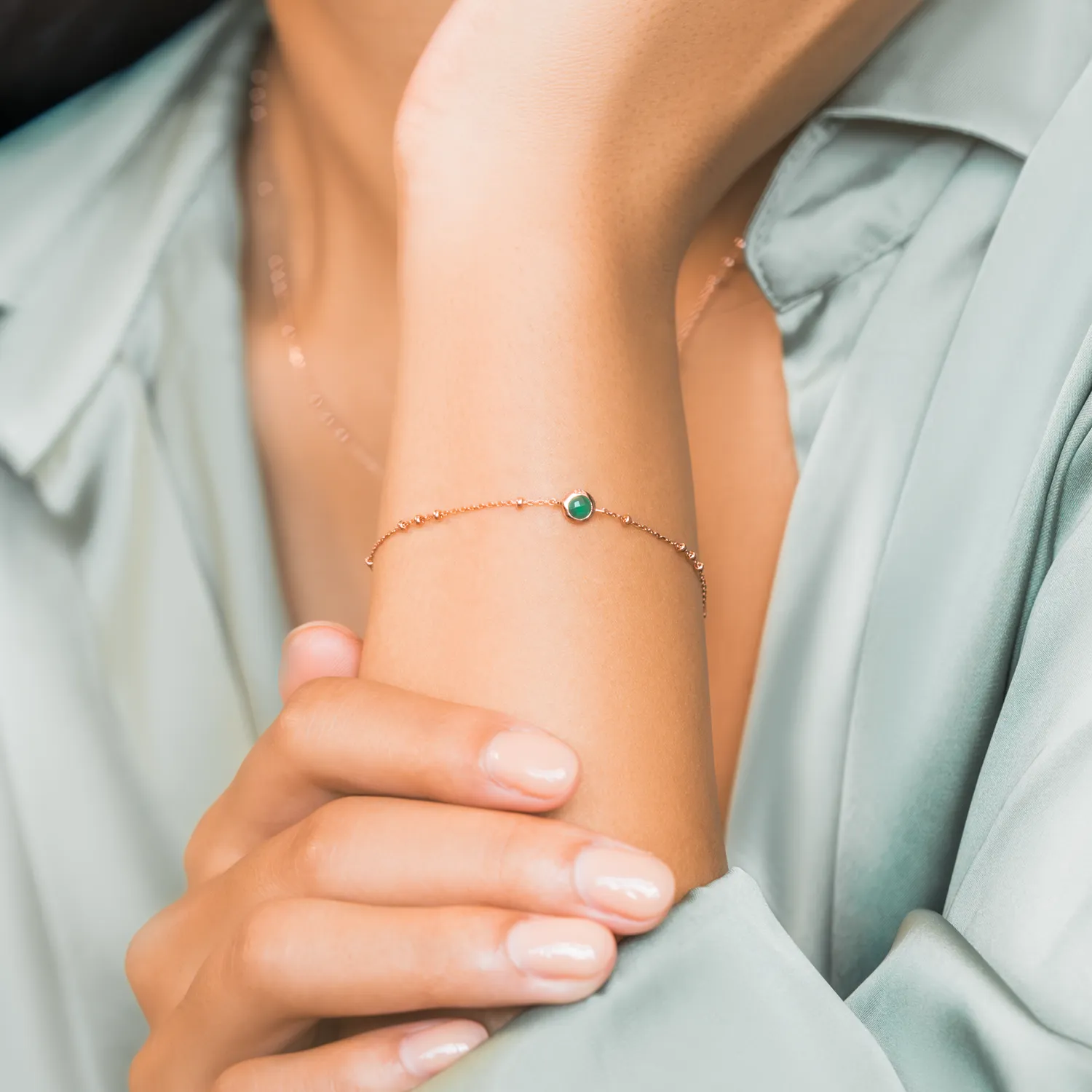 Rose Gold Birthstone Bracelet