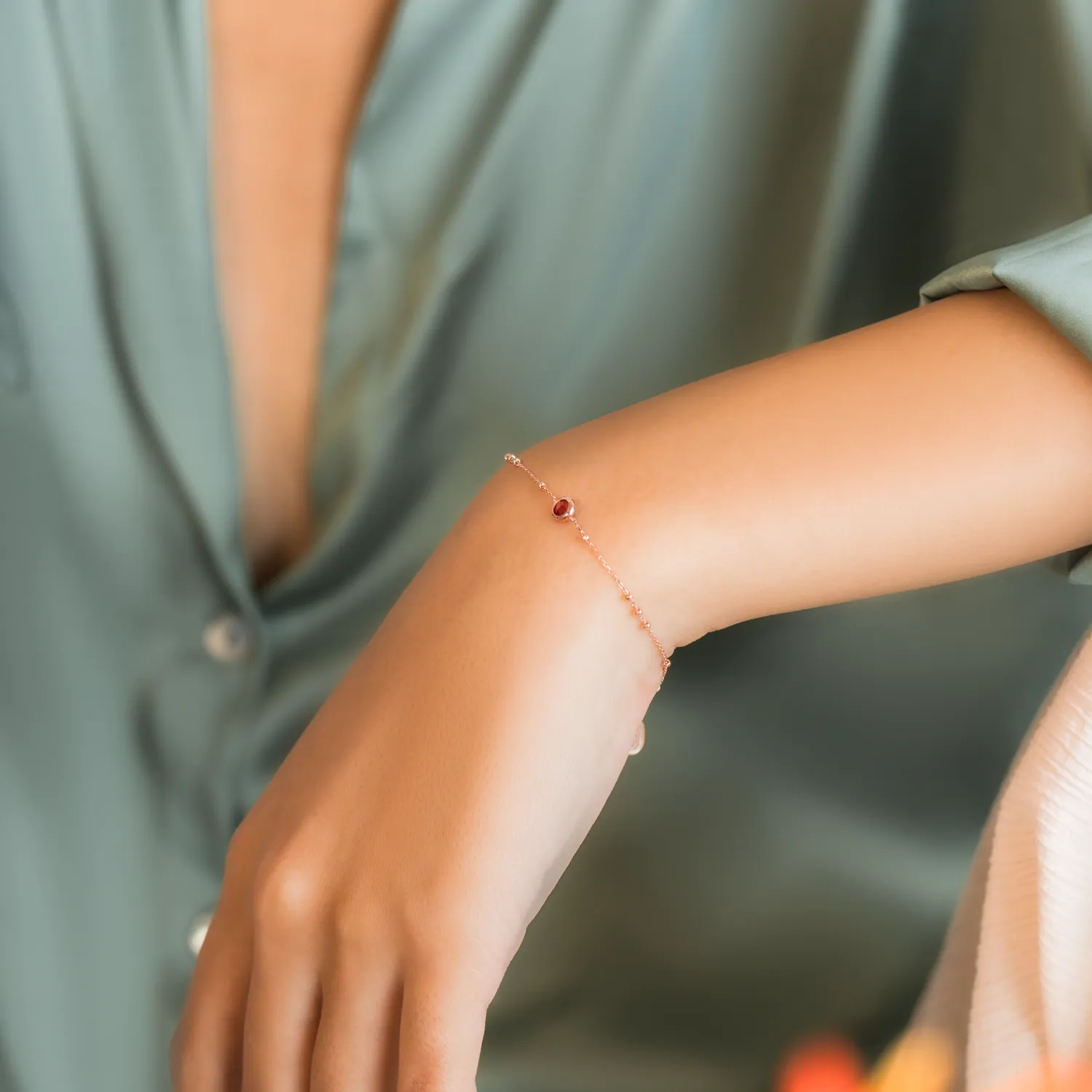 Rose Gold Birthstone Bracelet