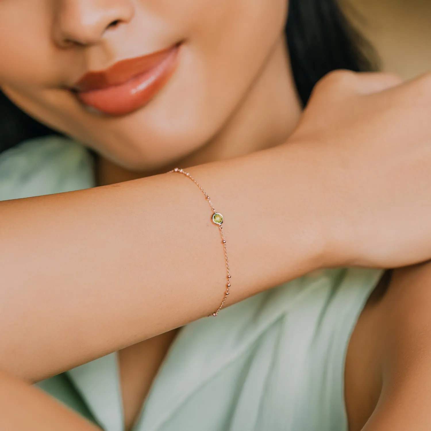 Rose Gold Birthstone Bracelet