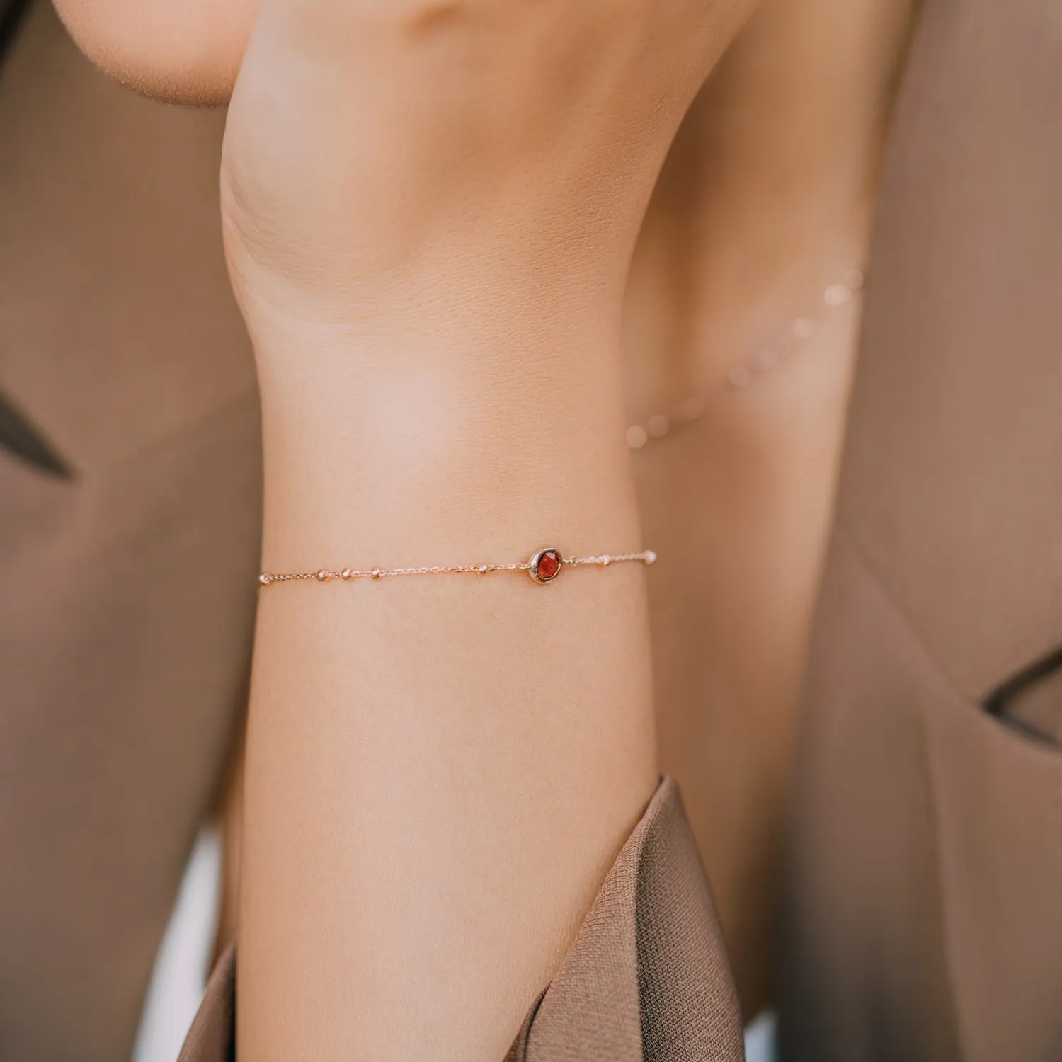 Rose Gold Birthstone Bracelet