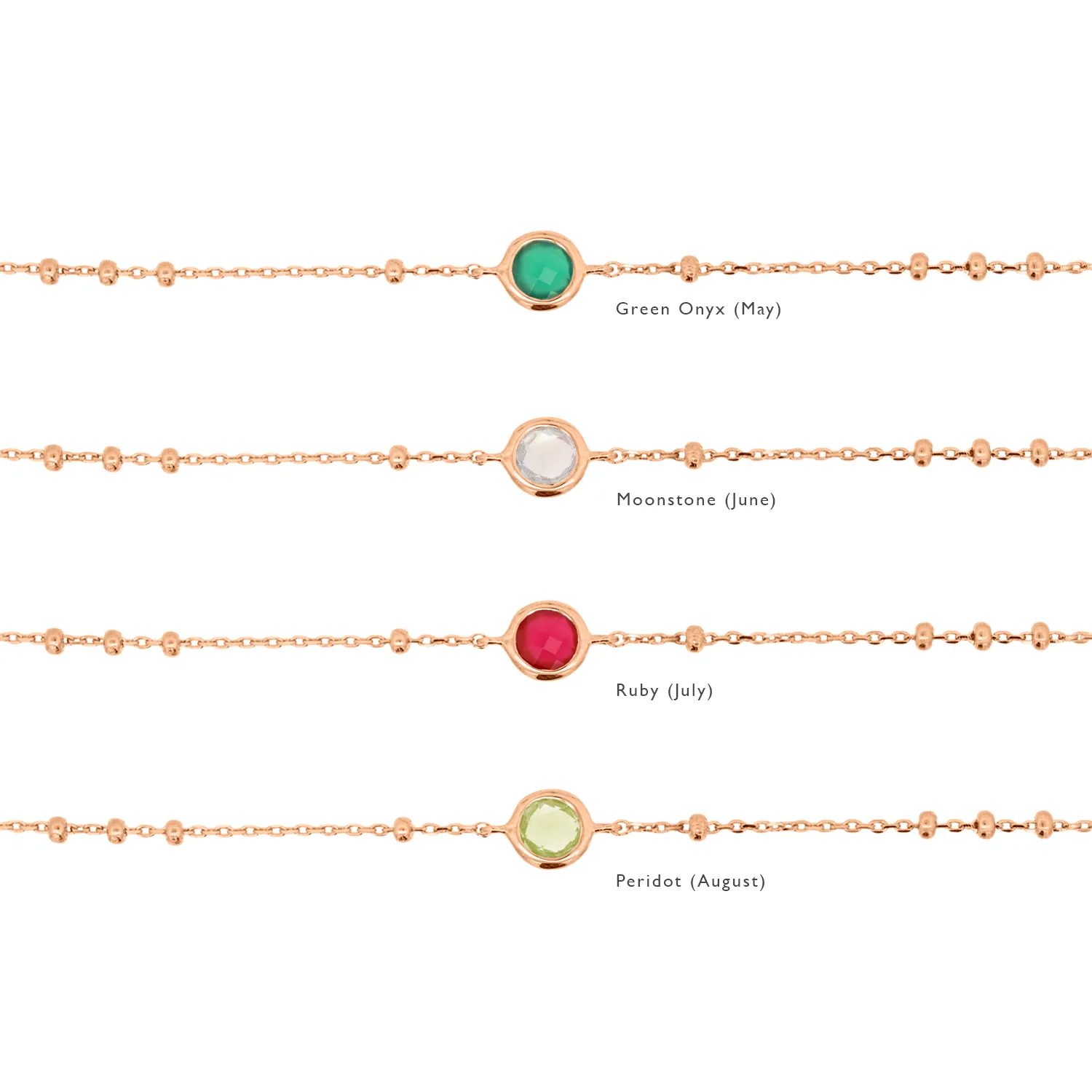 Rose Gold Birthstone Bracelet