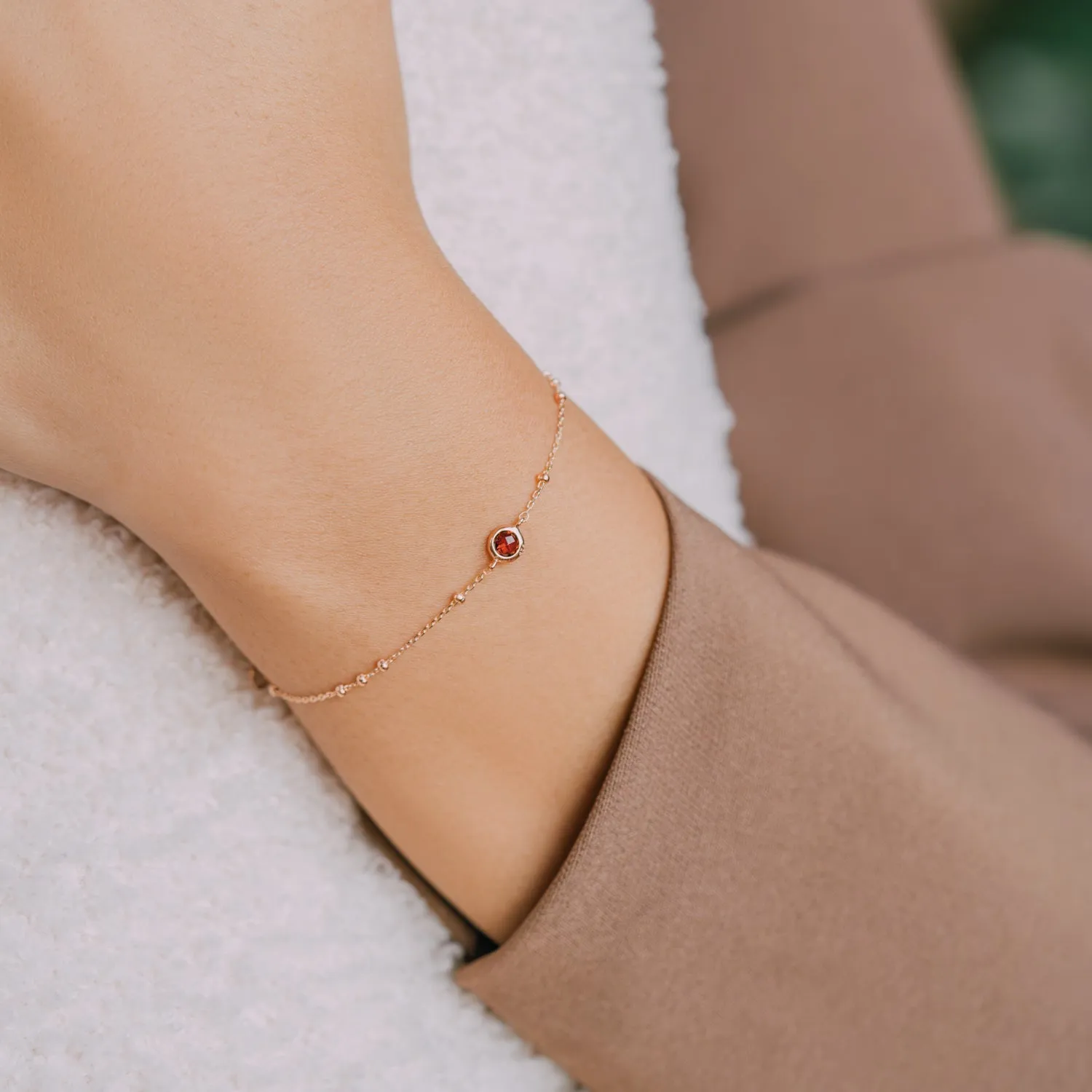 Rose Gold Birthstone Bracelet