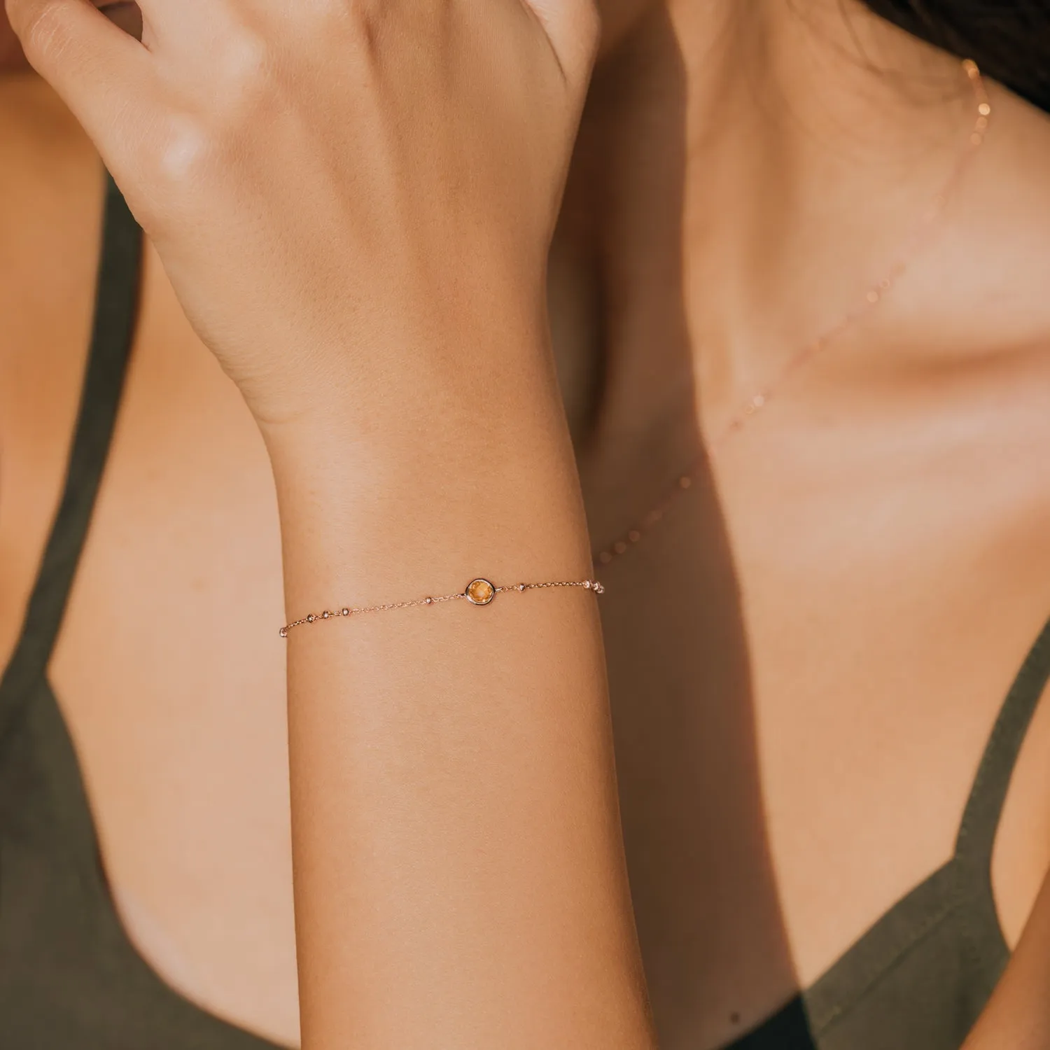 Rose Gold Birthstone Bracelet