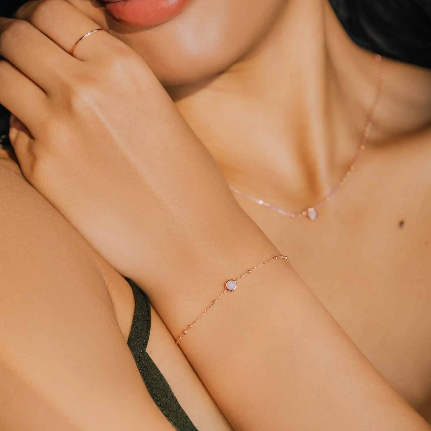 Rose Gold Birthstone Bracelet