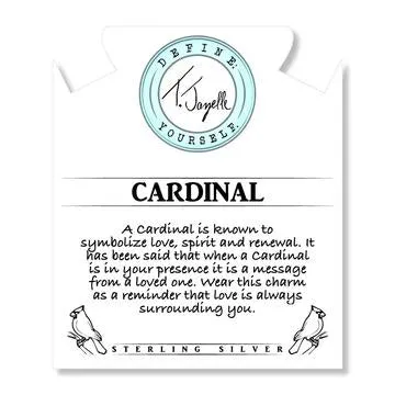 Sand Moonstone Gemstone Bracelet with Cardinal Sterling Silver Charm