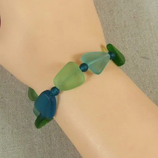 Shades of Turquoise Sea Glass Bracelet