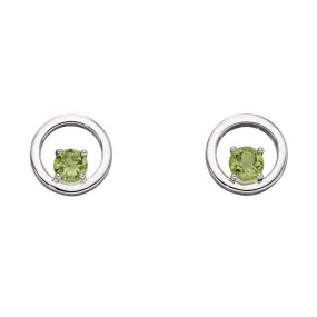Silver Peridot Earrings. August Birthstone