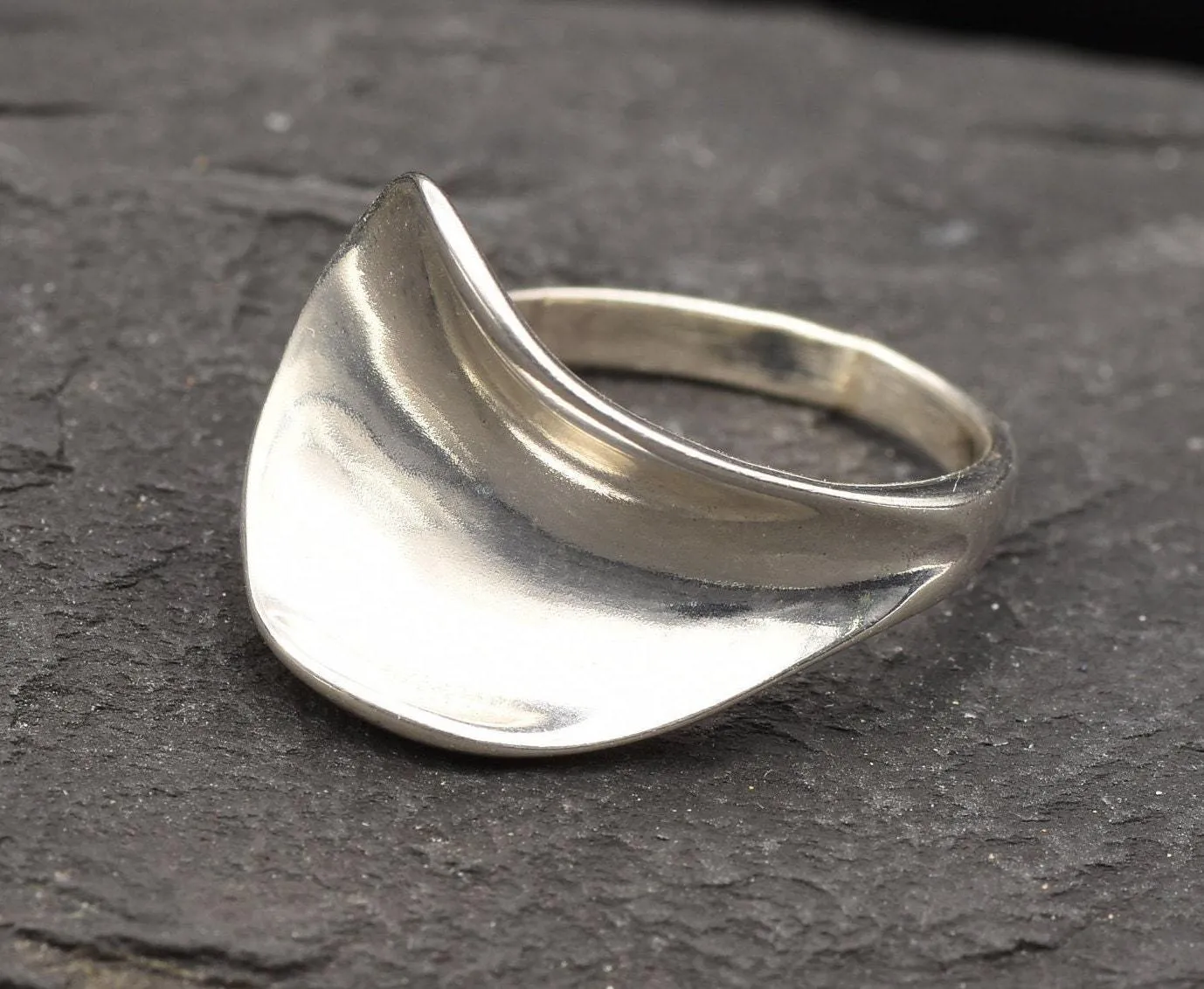 Silver Wave Ring - Silver Abstract Ring - Unique Statement Ring
