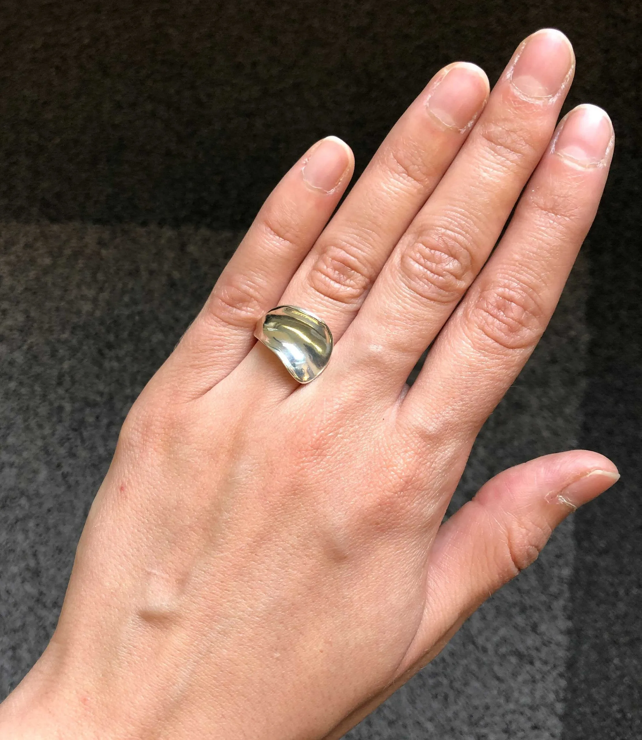 Silver Wave Ring - Silver Abstract Ring - Unique Statement Ring