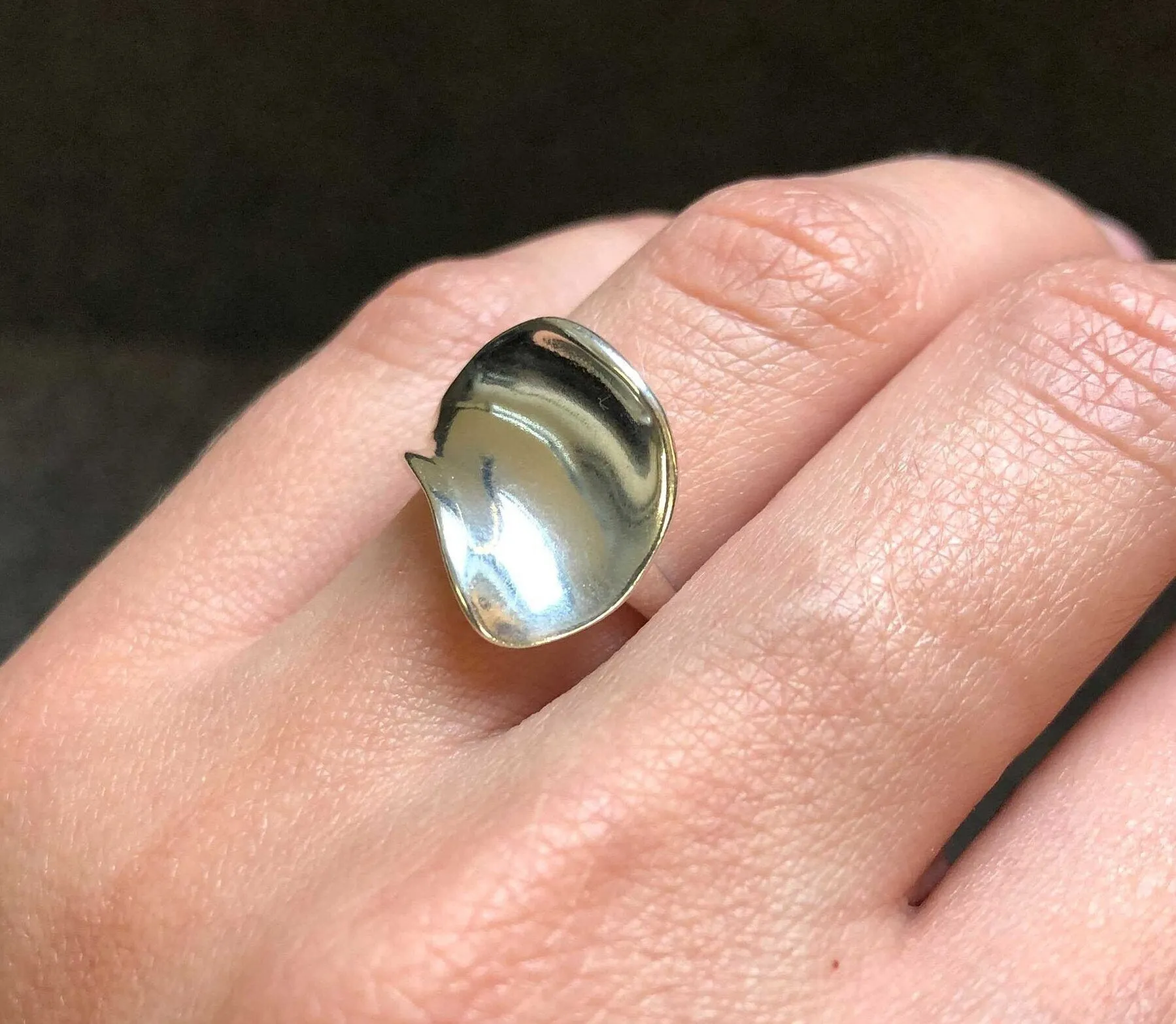 Silver Wave Ring - Silver Abstract Ring - Unique Statement Ring