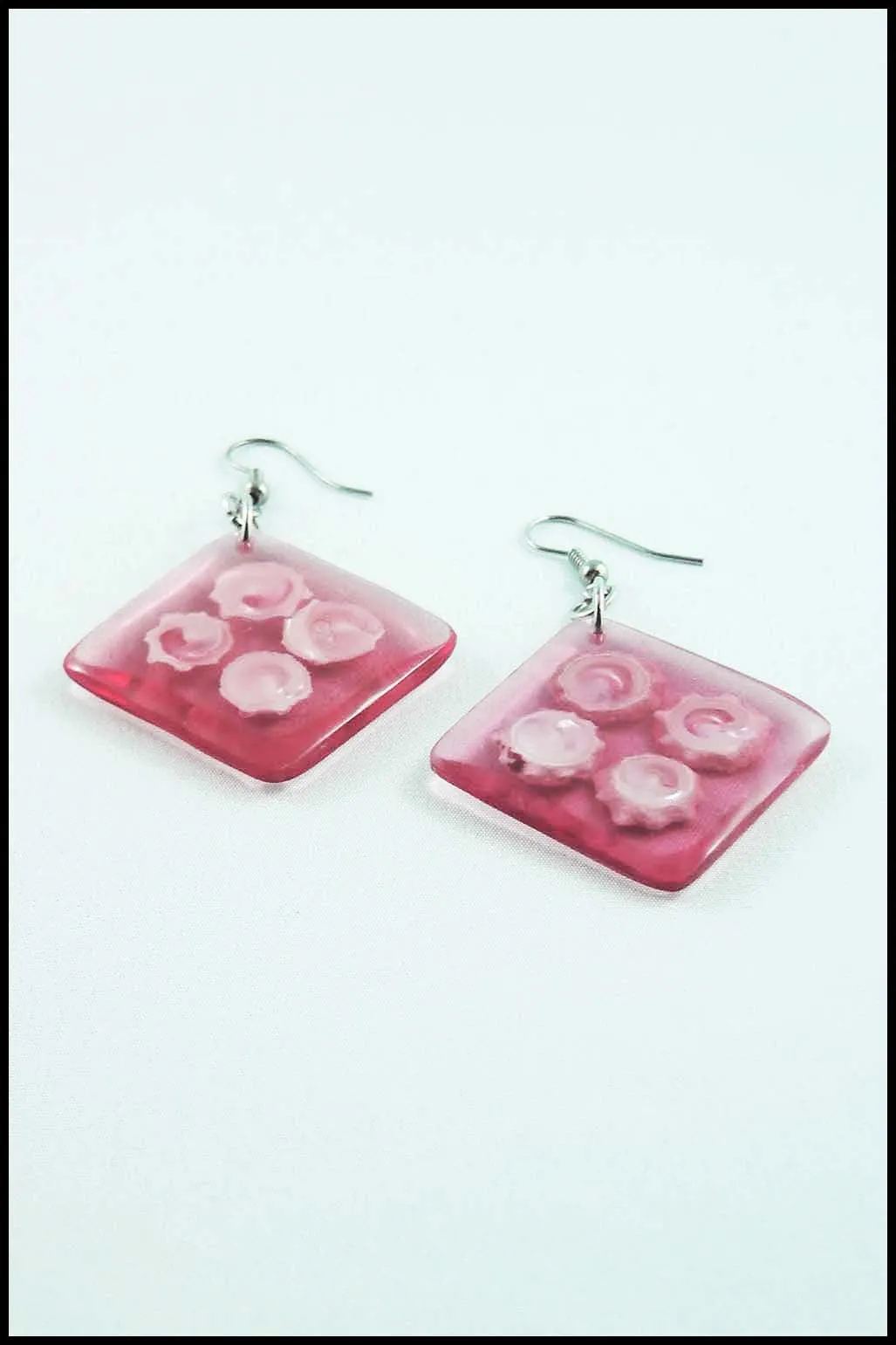 Square Bead Drop Earrings